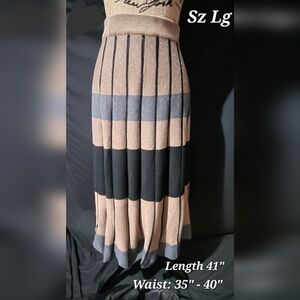 Color Block Sweater Maxi Skirt Sz Lg